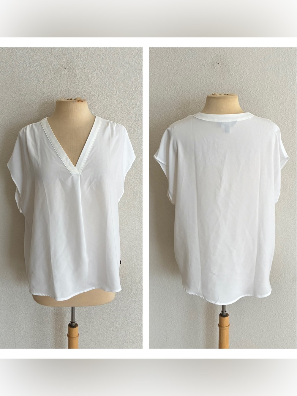 Banana Republic white sleeveless blouse